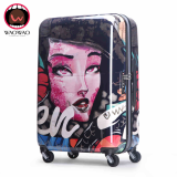 Vintage style ultra lightweight wheeled trolley luggage 
